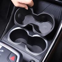For BMW X1 U11 2023-2024 TPE Black Car Center Console Water Cup Holder Storage Box Car Interior Accessories 1pcs-A