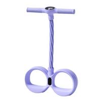 6 vamzdelių pedalų čiurnos tempimo pasipriešinimo juosta su skaitiklio rankena Elastingas jogos atsispaudimų traukimo lynas Vyrams Moterims Pedalinis įtempiklis Treniruoklis Treniruočių įranga violetinė