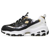 Skechers DLites Audinys Sintetinė Oda Patogūs Madingi Žemi Senelio Sportbačiai Moteriški Sportbačiai Juoda Auksinė 99999957-BKGD 35