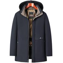 Terminis parkas vyrams Nuimamas gobtuvas Vyriškas žiemos striukė Vėjui atspari medvilnės pašiltinta striukė Paltai Vilnos pamušalas Slidinėjimo sniego striukė Viršutinis drabužis 2XL black
