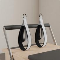 2 Pieces Pilates Double Loop Strap Strapping Straps Soft Fleece Lining Reformer balta