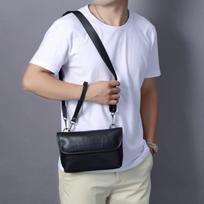 Men's Genuine Leather Crossbody Small Square Bag Bag Covered Portable Horizontal Storage Shoulder Crossbody Bag juoda