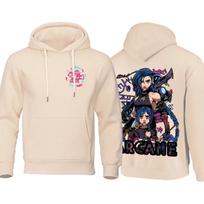 Arcane Hoodie Vyrams Anime Jinx Hoodies Ruduo Aukštos Kokybės Vilnos Palaidinė Gatvės Stiliaus Hoody Laisvas Dydis Vyriški Drabužiai Hoodies & Palaidinės Vyriškos S smėlis
