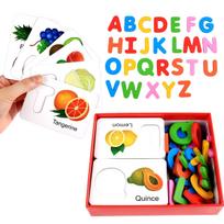 Abėcėlės kortelės, ABC Montessori edukaciniai žaislai, dovanos ikimokyklinio amžiaus vaikams, mokymosi dėlionė, medinių raidžių kortelių žaidimas