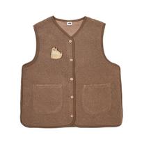Kusguru Japan Modern Chic Boa Vest for Mocha Women,
