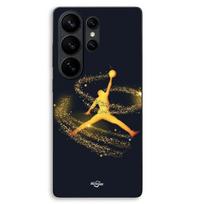 Dėklas Samsung Galaxy S26 Ultra Jordan logo auksinė žvaigždžių pudra Maniacase juoda