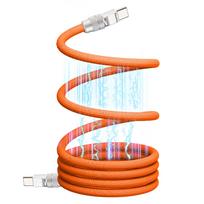 chubbycable USB C magnetinis 240W greitas nailoninis įkrovimo laidas, suderinamas su iPhone laidu, adsorbcija, nesipainiojantis, įkrovimas, formą išlaikantis dvigubo pynimo oranžinė