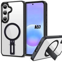 Dėklas Samsung Galaxy A57 5G, Hibridinė smūgiams atspari apsauga su reguliuojamu stoveliu, Sidabrinis
