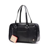 BEVERLY HILLS POLO CLUB Faux Leather School Bag Boston Bag Brown Black High School Girls Boys with Pouch bp002 Beige Water-repellent (Black [23])