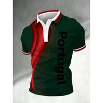 Men's Classic Football Polo Shirt Portugal Inspired Design Short Sleeve Casual Sportswear Lightweight Breathable Fabric XXXXXXL juoda