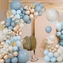 Blue Balloon Chain Boy's First Birthday Party Backdrop Decoration Set