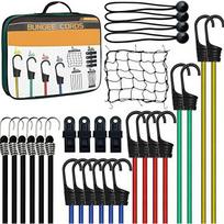Bungee Cords with Hooks - Bungee Cords Heavy Duty Outdoor in a Storage Jar for Securing Tarps,Luggage,Tents,Bikes or Garden Tidying L