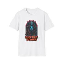 Unisex Softstyle T-Shirt Skeleton Cyberpunk Neon Electric Storm Design S įvairiaspalvis