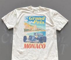 Monako Grand Prix Vintažiniai 90-ųjų stiliaus marškinėliai, Monako marškinėliai S įvairiaspalvis