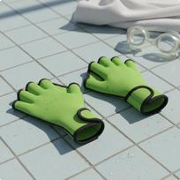 Webbed Swim Gloves Adjustable Wrist Strap Swimming Hand Paddles Ergonomic Design for Swimmers, Green M