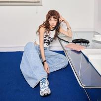 Early Spring Vintage All Match Slim Drape Saber Cut Relax Wide Leg Denim Pants For Ladies Casual Pants Oversize Denim Trousers XS