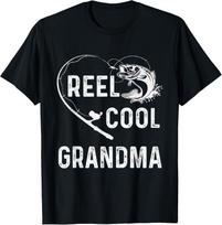 Reel Cool Grandma Retro Fishing Lover For Mothers Day Gift Unisex T-Shirt S
