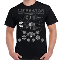 Blakes 7 LIberator Schematic Adult T-Shirt S įvairiaspalvis