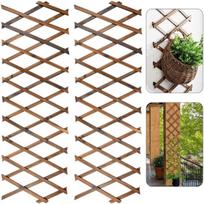 2 vnt. išplečiamas augalų atraminis tinklas, 180 cm x 30 cm medinis tinklinis skydas, sutvirtintas sodo tvoros atraminis tinklas, vertikalus laipiojančių augalų stovas, sienos dekoras, pakabinamas rėmas ruda