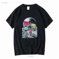 Invader Zim Adult New T Shirt Gir Posed on The Moon Pic long or short sleeves vintage Washed Soft Stylish Comfortable S įvairiaspalvis