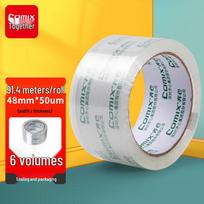 Qixin JP4810-6 High Viscosity Carton Sealing Tape, 48mm x 100y x 45um, 6-Roll Pack