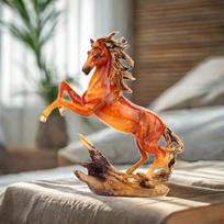 Dervos Karamelės Spalvos Arklio Figūrėlė Skulptūra Stalo Ornamentas 6,8x2,5x8,2 colio Rankų Darbo Amatai Studijoms