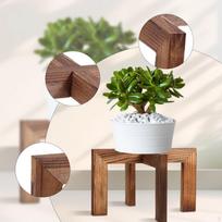 Medinis augalų stovas, laikymo lentyna, bonsai, daugiafunkcis, paprastas gėlių vazono laikiklis, ekspozicija brown
