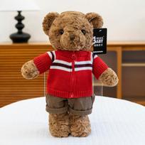 Cartoon Sweater, Bear Plush Toy Casual Pants, Teddy Bear Home Decorations for Friends Birthday Gift Redemption 40cm【0.27kg】 blue