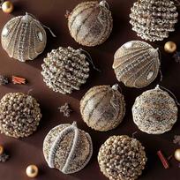 6 vnt. Kalėdų eglutės žaisliukai Dekoratyvus auksinis burbulų rinkinys Ornamentai Dekoracijos Kalėdoms