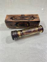 Brass Kaleidoscope Toy with Leather Case, Return Gifts for Kids Birthday, Antique Finish, Graduation Gift, Kaleidoscope Toy for Kids