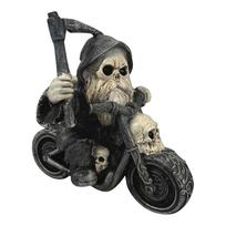 Skeleton Grim Motorcycle Rider Resin Ornament