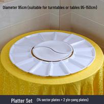 Melamine Revolving Multi-Compartment Dinner Platter Set