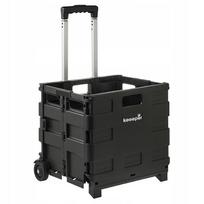 Universalus transportinis krepšys su ratukais, plastmasinis, juodas, 65L
