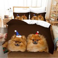 3D Mielas Pomeranijos Špicų Patalynės Komplektas Paaugliams Poliesteris Dvigulė Karalienės Karaliaus Dydis Gyvūnų Šunų Tema EU single(135x200cm)