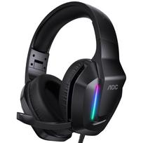 AOC Gaming Gaming 3D Surround 50mm Wired Lightweight Compatible with Switch Black Headset, Headphones, Sound, Drivers, 3.5mm Connection, Microphone, juoda