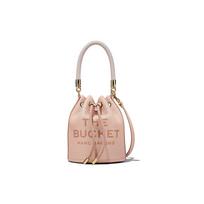 Marc Jacobs Drawstring Closure Letter Embossed Full Grain Leather Bucket Bag Women Bags Rose-Pink H652L01PF22-624 Basic Set (Bag+Dust Bag)