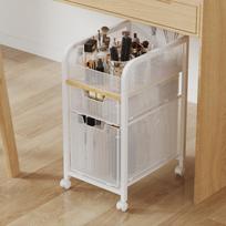HopeFamily Kitchen Cart with Storage Slim 2 30cm x 39cm x Large Cosmetic Mesh Easy Suitable for White Casters, 3-Tier Cart, Design, Drawers, (W) (D) balta
