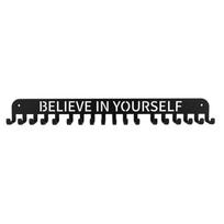 Metal Medal Display Rack Wall Mount Hook Organizer for Hanging Medals and Accessories with Inspirational Lettering Design Durable Storage Solution one size
