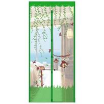 Magnetinis tinklelis nuo uodų durims su laisvų rankų automatiniu uždarymu** Green,90x210cm/35.4x82.7in