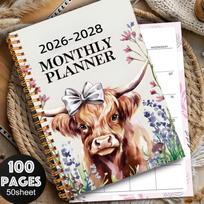 2026-2028 Monthly Planning notebook 50 Pages/book 3 Years weekly and monthly spiral binding planner layout for Kids Writing 21x14cm