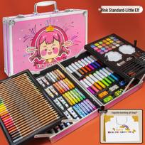200-Piece Children's Watercolor Stationery Set: Markers & Drawing Tools in Aluminum Box