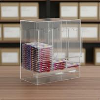TCG Kortų Plėtimosi Pakuotės Dozatorius Lengvai Pasiekiamas Akrilo Vitrina Apsaugota 3-compartment Clear