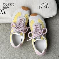 Leather Dexun shoes spring new breathable flat baseplate shoes lightweight Forrest Gump shoes 35 rožinė