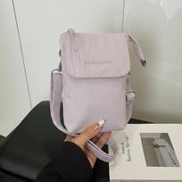 Ultra Lightweight Mini Crossbody Bag Solid Color Shoulder Coin Purse Nylon Phone Bag  Commuting juoda