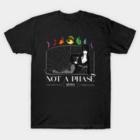 Men Black Print T-shirt Elvira It'S Not A Phase Pride Rainbow Moon Retro No-Cut Transfer Paper Print Cotton Tshirt S juoda