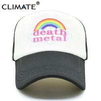 KLIMATAS Metalo Roko Trucker Kepuraitė Roko Vasarinė Kepuraitė Metalo Roko Gerbėjams Vėsi Tinklelio Kepuraitė Beisbolui Unisex Vaivorykštės Trucker Kepuraitės Tėčio Kepuraitė Unisex Fits 55to58cm Head white
