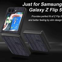 Dėklas, skirtas Samsung Galaxy Z Flip 5funda bambuko medžio raštas Odinis dangtelis Prabangus coque for galaxy z flip 5 capa Z Flip 5 juoda