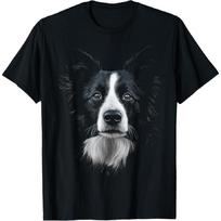 Border Collie Dog Motif Pet Illustration Border Collie T-Shirt S juoda