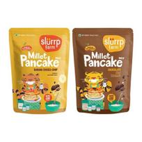 Slurrp Farm Instant Breakfast Millet Pancake Mix, Banana Choco-Chip, Supergrains , 100% Vegetarian Eggless Healthy Breakfast,150g (Pack Of 2) 300GM
