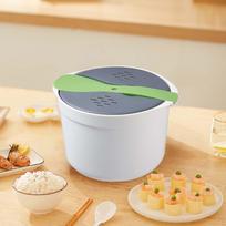 2L Microwave Cooker for Steaming Rice And Pasta with Nonstick Surface žalia